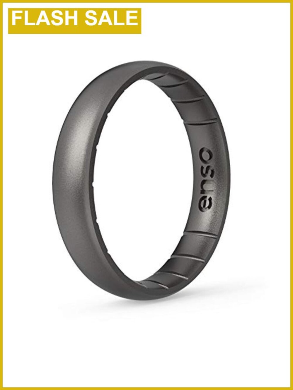 Silicone Ring with Precious Elements Stackable Wedding Band 4.3mm